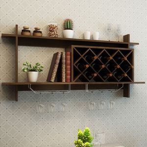 Portabottiglie da parete con supporto in vetro e mensola - Product Image 6