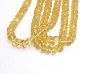 ลูกปัดควอตซ์ฮันนี่ทรงเหลี่ยมขนาด 6 ถึง 7 มม. อัญมณีธรรมชาติสำหรับทำเครื่องประดับชั้นดี - Product Image 1