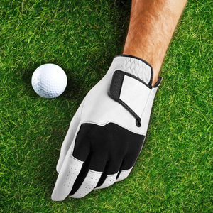 Gant de golf en cuir véritable blanc, main droite, respirant, à enfiler, équipement de sport unisexe - Product Image 6