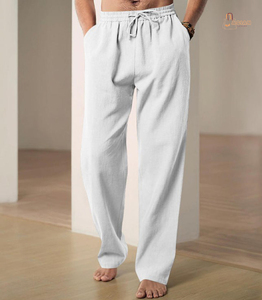 Pantalon cargo long homme en toile légère, style hip-hop, respirant, coupe ample, personnalisé, coloré, anti-plis, décontracté et sportif - Product Image 1