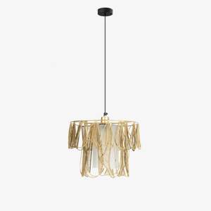 Lampe suspendue en fer finition or, design exclusif, très appréciée, forme et taille personnalisées, design en fil métallique - Product Image 2