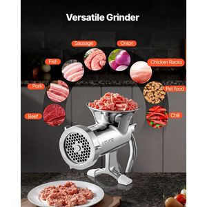 Hachoir à viande manuel en acier inoxydable 304 avec pince de fixation pour table et 2 plaques de découpe pour la fabrication de saucisses - Product Image 6