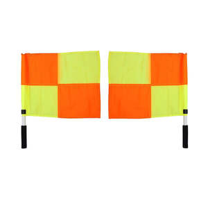 Bandera Deportiva con Patrón de Cuadros Naranja y Amarillo, Personalizable, de Poliéster, para Árbitros de Atletismo, con Logotipo Personalizado, Exportador Directo - Product Image 3