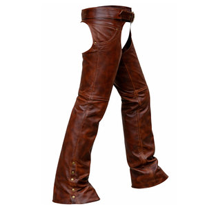 Pantalones de Montar a Caballo de Color Sólido, Pantalones de Cuero Genuino de Alta Calidad Hechos a Mano, Pantalones de Cuero Genuino de Cintura Alta y Longitud Completa - Product Image 4