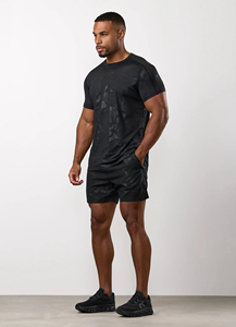 T-shirt de compression pour homme, coupe ample, manches courtes, vêtements de sport athlétiques, respirant, séchage rapide, extensible, 100 % polyester - Product Image 3