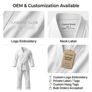 Uniforme de Karate Personalizado Ligero de 200 GSM, Traje de Entrenamiento de Artes Marciales, Uniforme de Karate de Algodón para Adultos y Niños - Product Image 6