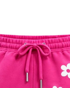 Shorts de Mujer con Estampado de Margaritas Rosa Intenso, Personalizados, de Algodón y Felpa, Casuales, de Verano, con Cintura Ajustable, Fabricante Personalizado, Ropa al Por Mayor - Product Image 3