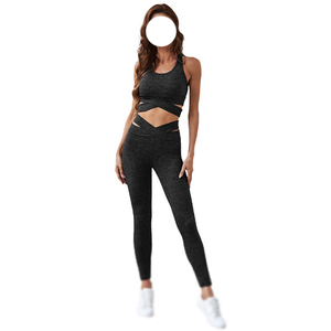Ensemble de sport pour femmes de haute qualité, personnalisable, prix de gros, pantalon et soutien-gorge deux pièces, pour fitness, yoga et autres sports. - Product Image 5