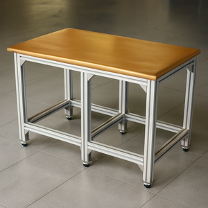 Poste de travail pour ligne d'assemblage et d'emballage, Table ESD, Table d'emballage, Bancs de travail en aluminium extrudé et en bois de hêtre - Product Image 6