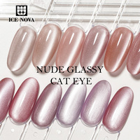 ICE NOVA Vernis Gel Effet Œil de Chat Nacré Verre Clair Perles de Verre Lumière de Lune 20 Couleurs Sans HEMA/TPO Gelée Cristal 9D Vente en Gros Nail Art UV