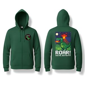 Sweat-shirt à capuche zippé personnalisé OEM pour homme, en coton durable, tricoté, uni, épais, pour l'hiver - Product Image 4