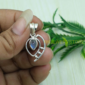 Collier pendentif en labradorite bleue, pierre précieuse, argent sterling 925, pendentif statement, bijoux en labradorite, cadeau pour femme - Product Image 5