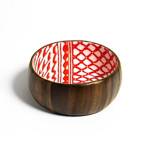 Bol en bois émaillé à succès avec motif turban arabe rouge, intérieur décoratif en bois, cadeau islamique, dernière nouveauté pour la décoration intérieure - Product Image 1