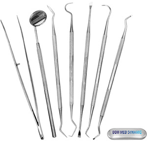 Kit de 7 gratte-dents manuels double tête en acier inoxydable pour chien, pour le nettoyage et l'examen buccal des animaux de compagnie - Product Image 1