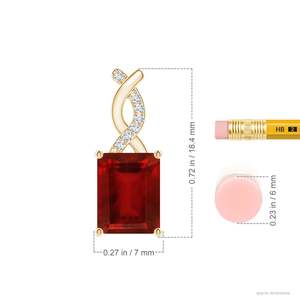 Pendentif rubis rouge 1,5 carat 8x6MM en or pur 14K 18K, avec diamant entrelacé 0,04 carat, personnalisé pour soirée, modèle 2026 le plus vendu - Product Image 2