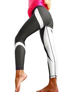 Leggings de yoga et de fitness taille haute en patchwork nid d'abeille pour la gym et le sport – Vente en gros - Product Image 5