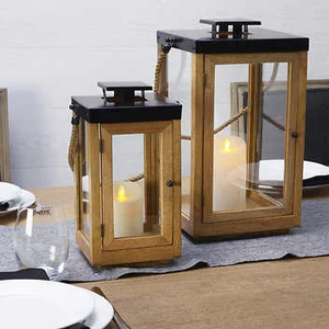 Última Colección de Faroles de Madera Clásicos Ecológicos para Velas de Pilar, Decoraciones Festivas para el Hogar y Hoteles - Product Image 2