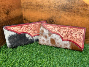 กระเป๋าเงินหนังวัวแท้แบบใหม่สำหรับผู้หญิงกระเป๋าใส่บัตรเครดิตหนังแท้กระเป๋าคลัทช์หนังตะวันตกของขวัญสำหรับเธอ - Product Image 2