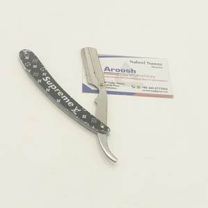 Maquinilla de afeitar de barbero de acero inoxidable manual profesional al por mayor con logotipo personalizado - Product Image 2