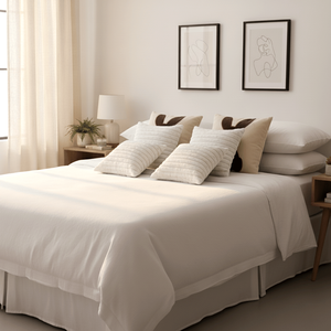 SOGA 6PC 45cm Pillowcases 2 Brown Bunny Silhouette and 4 Elegant White Textured <b>Decorative</b> <b>Pillow</b> Covers for Sofa Bedroom - Product Image 5