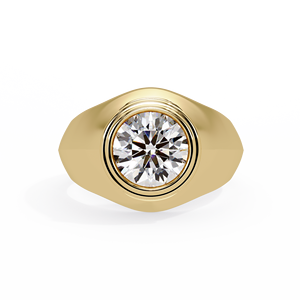Custom Bezel Set Round Lab Grown Diamond IGI Certified Engagement <b>Ring</b> 925 Sterling Sliver Solitaire Statement <b>Ring</b> for Unisex - Product Image 4