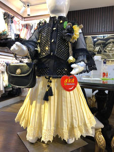 Robe de bébé en coton à paillettes noires, haut, jupe et bourse, dernier modèle, avec porte-monnaie - Product Image 2