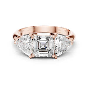Diseño único con engaste de puntas, diamantes de laboratorio con corte Asscher y Trillion, joyería fina OEM para mujer, certificado GRA, joyería para mujer. - Product Image 1