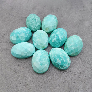 Turquoise tibétaine naturelle, taille damier, forme ovale, calibrée, qualité AAA+, certifiée par un tiers, Rajasthan, pour la fabrication de bijoux - Product Image 2