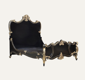 เตียงคิงไซส์แบบคลาสสิกหรูหรา หุ้มเบาะ ประกอบสำเร็จ ทำจากไม้มะฮอกกานีแท้ สไตล์ยุโรป เฟอร์นิเจอร์ห้องนอน - Product Image 1