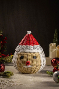 Artículos Navideños, Cestas de Almacenamiento de Ratán Natural con Forma de Reno, Cestas Tejidas a Mano, Decoraciones para el Hogar y la Sala de Estar - Product Image 2
