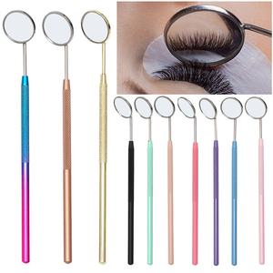 Miroir cosmétique pour extensions de cils, en acier inoxydable plaqué or, grande surface de visualisation, pour inspection de greffe de cils, à fixer au mur - Product Image 4