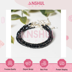 Elegante Tobillera de Cristal de Turmalina Negra Facetada de Grado AAA, Longitud Ajustable, Unisex, Ligera, Versátil, Joyería de Moda - Product Image 5