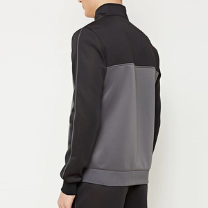 Chaqueta Deportiva para Hombre con Bloques de Color, Manga Larga, Cuello Alto, Cierre de Cremallera, Ropa Deportiva de Otoño, Transpirable, Mezcla de Poliéster y Algodón - Product Image 1