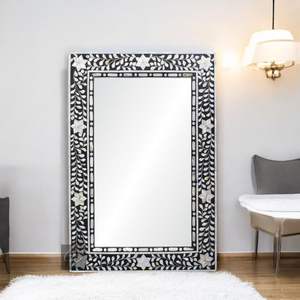 Handmade Luxury Decorative Wall <b>Mirror</b> Natural Bone Inlay Frame Elegant Interior Gift Item - Product Image 2