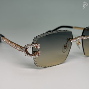 Gafas de Sol de Lujo Hechas a Mano con Lentes Chapadas en Rodio, Gafas de Diseño Hip Hop con Diamantes de Moissanita VVS para Unisex - Product Image 4