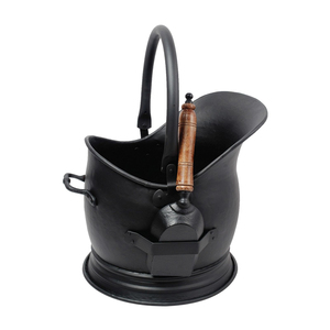Nouvelle Arrivée : Seau à Charbon en Métal Noir Vieilli de Qualité Durable, Outil de Cheminée - Product Image 5