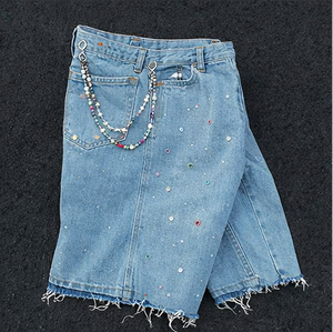 Pantalones Cortos de Mezclilla de Lujo para Hombre con Diamantes 2026 – Shorts Vaqueros de Diseñador con Adornos, Moda Urbana - Product Image 2