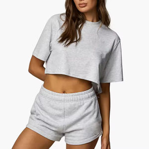 Vente en gros de t-shirts courts personnalisés pour femmes, vêtements de fitness tendance, t-shirts courts en coton respirant pour femmes - Product Image 2