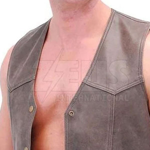 Chaleco de cuero de moda de alta calidad, nuevo estilo, el más vendido para hombres adultos, chaleco de cuero genuino hecho en Pakistán. - Product Image 6