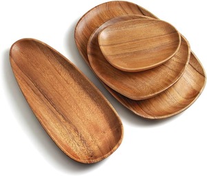 Assiette décorative en bois sculptée en forme de gland, plateau décoratif en forme de noix pour servir les fruits, plateau de service décoratif pour la maison - Product Image 4