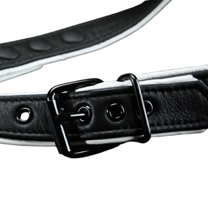 Collier en cuir noir avec boucle en métal et sangle réglable pour usage BDSM - Product Image 3