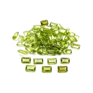 Péridot naturel taillé en octogone 5x7MM, facetté, calibré, qualité AAA, pierres en vrac à prix de gros - Product Image 4