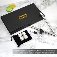 Bâtonnet refroidisseur de vin de qualité supérieure avec ensemble de glaçons pour hommes, bâtonnet refroidisseur de vin, ensemble de glaçons de whisky, grands glaçons de whisky, glaçons en pierre