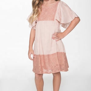 Robe de soirée en dentelle rose pour filles, Style bohème, superbe, robe pour filles, avec belle manches volantes, robe parfaite pour l'été - Product Image 5