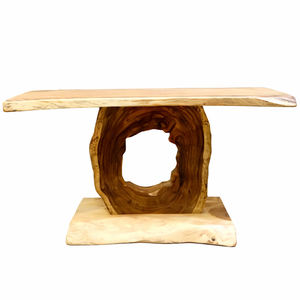Handcrafted Solid Suar Wood Eco-Friendly Natural Live Edge Unique <b>Leg</b> Wholesale Console <b>Table</b> Modern Statement Piece Entryway - Product Image 5