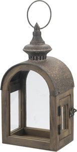Lanterne en métal rustique faite à la main, porte-bougie, impression typographique 1 couleur, pot décoratif vieilli pour table, lampe sur pied pour la maison - Product Image 5
