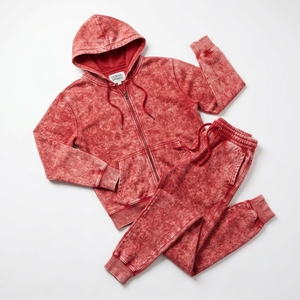 Conjunto Deportivo Unisex de Poliéster Lavado al Ácido, Sudadera con Capucha y Pantalones, Manga Larga, Cordón Ajustable, Color Sólido, Ropa Casual de Otoño, Secado Rápido - Product Image 3