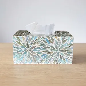Boîte à mouchoirs de luxe incrustée de nacre, design moderne 2027, taille et couleur personnalisables, fabriquée à la main en Inde pour la maison et le bureau - Product Image 6
