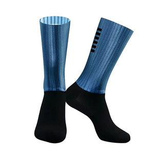 Red Black Striped <b>Knee</b> <b>High</b> Soccer <b>Socks</b> Breathable Knitted for Adults Summer Wear - Product Image 3