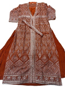 Modest Embroidery Work Polyester Chinon Women Party Evening Floor Length <b>Dress</b> Middle East <b>Long</b> Sleeves Arabic Luxury Abaya - Product Image 3